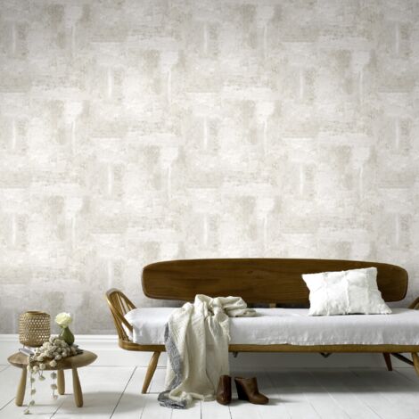 Papier peint intissé Luxe Béton 1005 x 52cm Blanc cassé (1/5)