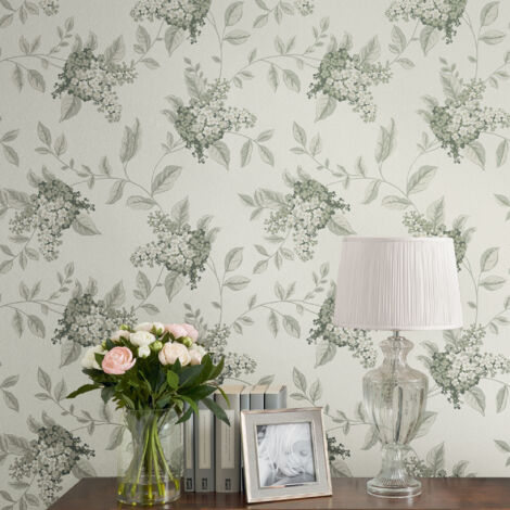 Papier Peint Laura Ashley Milford Raisin – Argent, Qualité Supérieure, 1 Rouleau Neuf