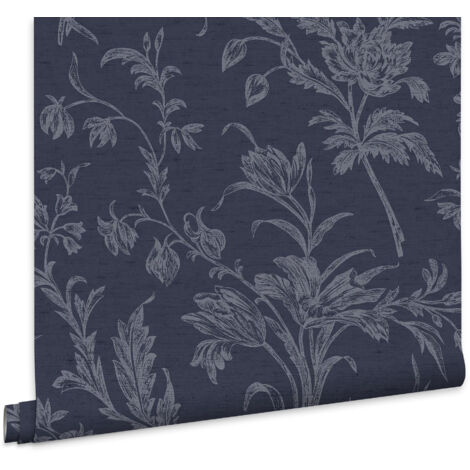 Papier Peint Laura Ashley Bleu Motifs Bateaux – 1 Rouleau Qualité Supérieure