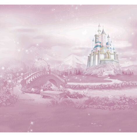 Papier Peint Panoramique Princesses Chateau Disney 280 X 300cm Multicolore