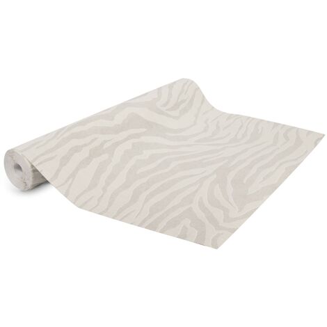 Papier peint Zebra paillettes 1005 x 52cm Argent
