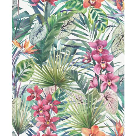 Papier peint intissé Feuillage tropical 1005 x 52cm Multicolore