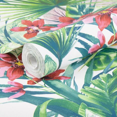 Papier peint intissé Feuillage tropical 1005 x 52cm Multicolore