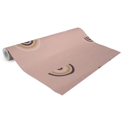 Papier peint intissé Bodil Arcs En Ciel multicolore 1005 x 52cm Rose