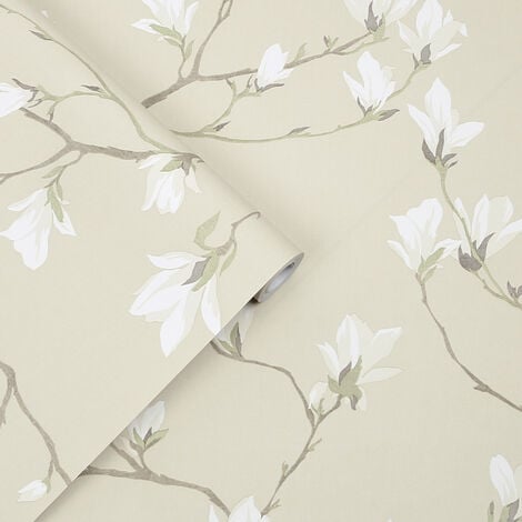 Papier peint intissé Laura Ashley Magnolia Grove Natural 1005 x 52cm Beige