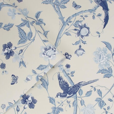 Papier peint intissé Laura Ashley Summer Palace Royal 1005 x 52cm Bleu