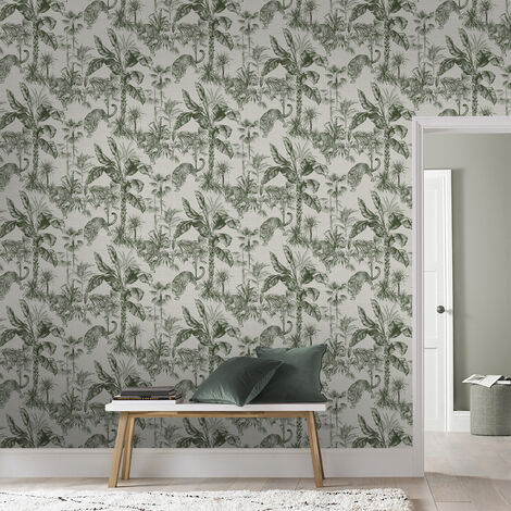 Papier peint intissé Zanzibar 1005 x 52cm Vert (1/5)