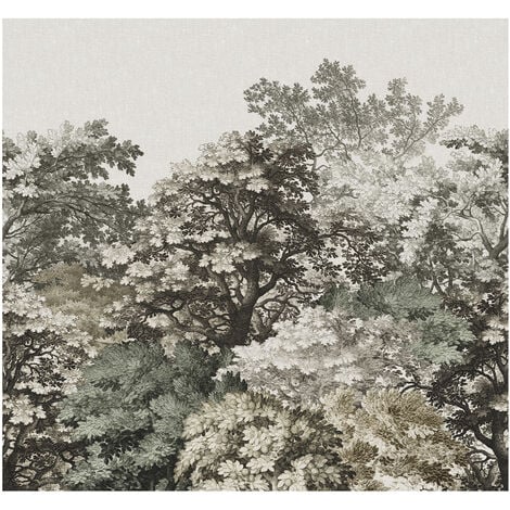 Papier Peint panoramique Morris 280 x 300cm Taupe, Gris-vert