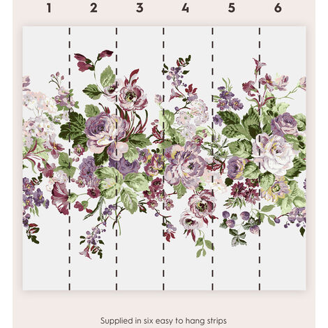 2 Rouleaux De Bordure Papier Peint Vintage Laura Ashley Hepworth - Lavande Multi Flocons D'avoine, 10m
