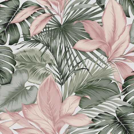 Papier peint intissé Indra Eucalyptus 1005 x 52cm Vert, rose