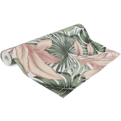 Papier peint intissé Indra Eucalyptus 1005 x 52cm Vert, rose