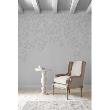 Papier peint panoramique Laura Ashley Feuillage Lockwood 280 x 300cm Gris (1/5)