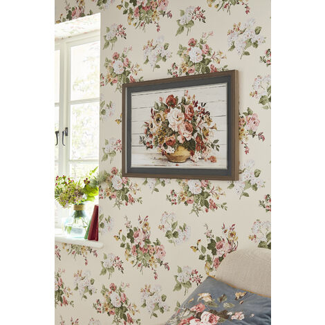 Toile encadrée Laura Ashley Rosemore 50 x 70cm Multicolore