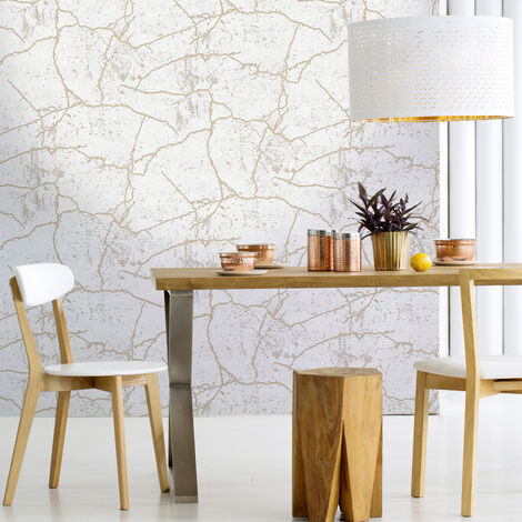 Papier peint intissé Kintsugi Vinyle 1005 x 52cm Or
