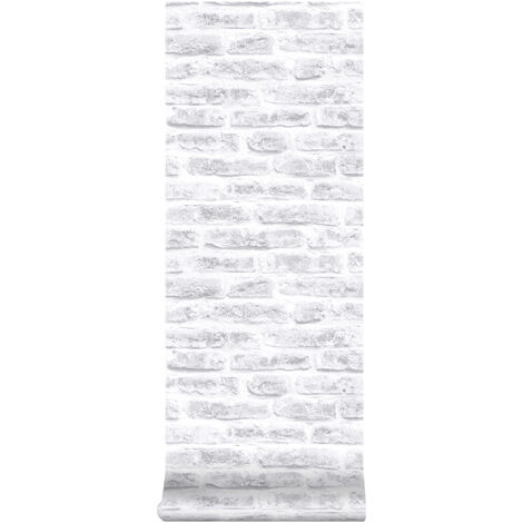 Papier peint intissé Industriel Briques Loft 1005 x 52cm Blanc