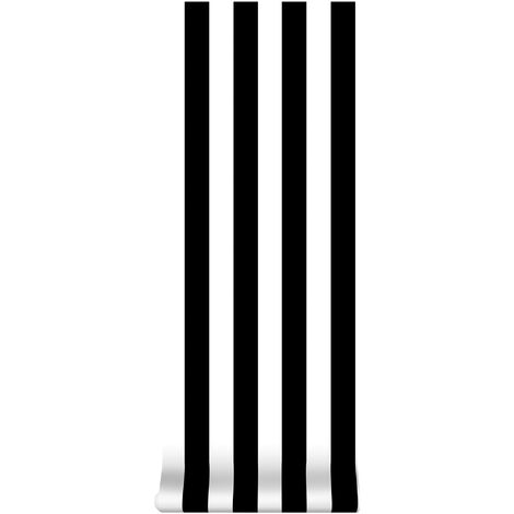 Papier peint intissé Rayures Gravure Duplex 1005 x 52cm Noir, Blanc