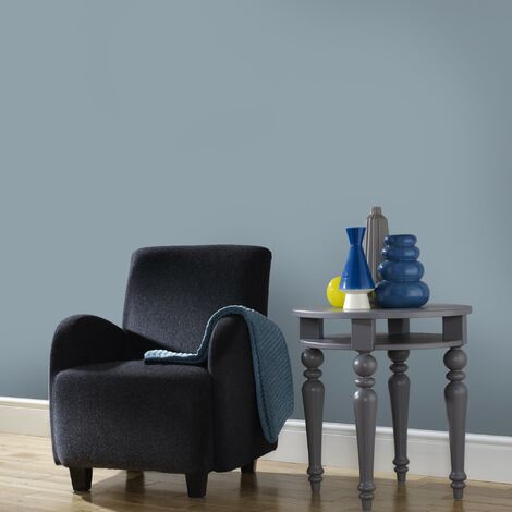 Papier peint intissé Uni Bailey Vinyle 1005 x 52cm Bleu