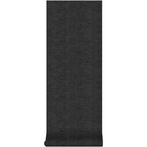 Papier peint intissé Crocodile Vinyle Expansé 1005 x 52cm Noir