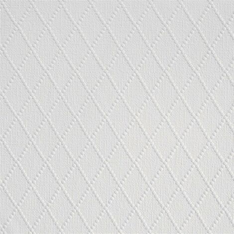 Papier peint intissé Losanges Relief 1005 x 52cm Blanc