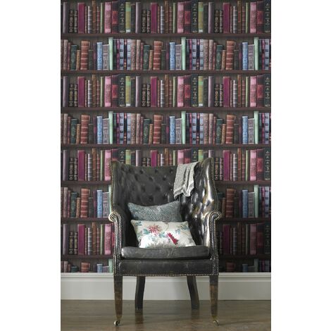 Papier peint intissé à motif livres – Dimensions 1005 x 52cm – Résistant à la lumière – Application facile sans table à tapisser – Superfresco Easy