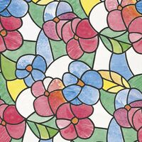 Adhésif décoratif pour vitre Fleurs Madère 200 x 45cm Multicolore - Multicolore