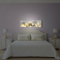 Toile à LED Bougies et galets 90 x 30cm Gris, taupe