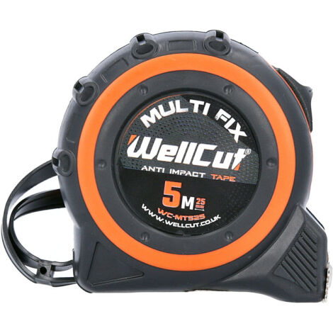 Wellcut 5M/16ft Pocket Tape Measure With Magnetic Hook, Anti-Impact 25mm Wide