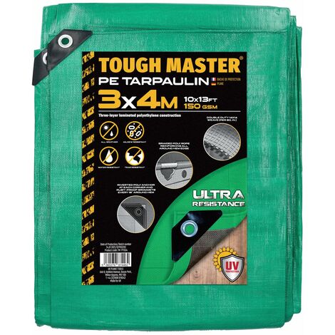 TOUGH MASTER Water Resistant Tarpaulin 3m x 4m tarpaulin sheet ...