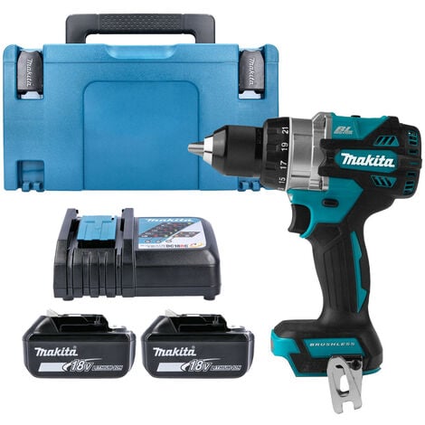 Makita DHP486 18V LXT Brushless Combi Drill With 2 x 5.0Ah Batteries,Charger & Case
