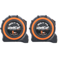 Wellcut 5M/16ft Pocket Tape Measure With Magnetic Hook, Anti-Impact Pack of 2