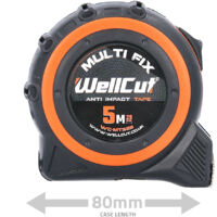Wellcut 5M/16ft Pocket Tape Measure With Magnetic Hook, Anti-Impact Pack of 2