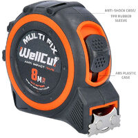 Wellcut 8M/26ft Pocket Tape Measure With Magnetic Hook, Anti-Impact Pack of 4