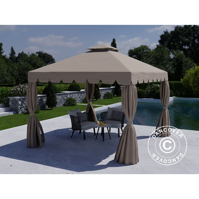 Gazebo da giardino Osiris 3x3m, Beige scuro