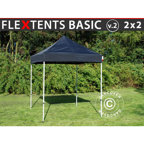 Gazebo pieghevole Gazebo rapido FleXtents Basic v.2, 2x2m Nero (1/2)