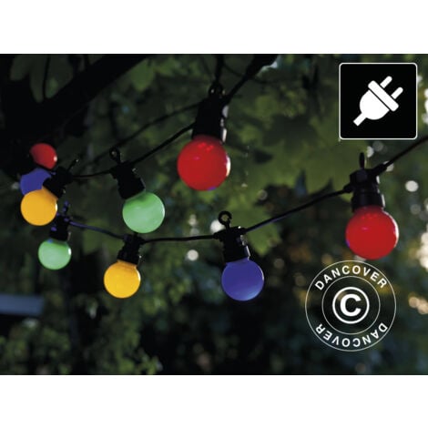 Partenopeautensili&reg; Catena Luminosa Catenaria Cordone Filo Da 5 Mt Con 15 Portalampada Attacchi