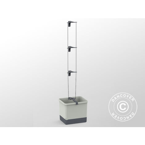 Fioriera PAFEN Con Serbatoio D'Acqua - Effetto Rattan Antracite - 49x17x17 Cm - Plastica Per Esterni Con Sottovaso