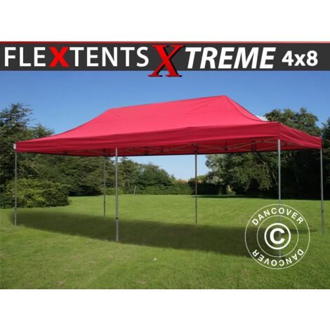 Gazebo pieghevole FleXtents Xtreme 60 4x8m Rosso (1/4)
