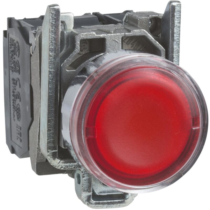 Harmony bt-pous lumineux rouge Ø22 - impulsion - 240 V - 1O+1F - XB4BW34M5