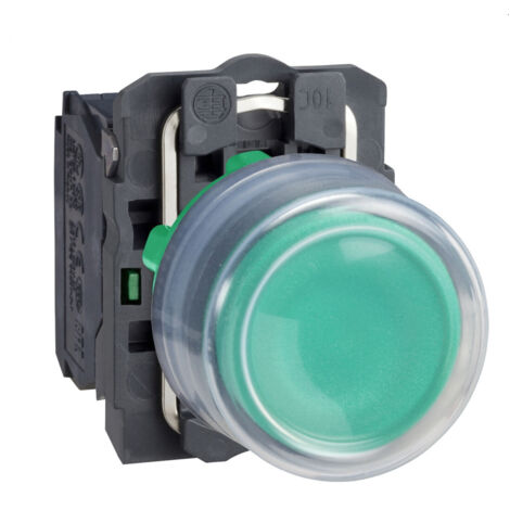 Schneider Electric – Bouton poussoir capuchonné vert NO complet – Résistant à l'humidité – Pour environnements industriels – XB5AP31