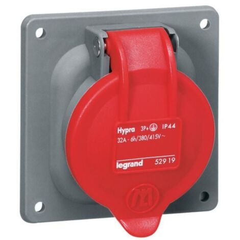 Legrand – Prise tableau 32A 3P+T IP44 étanche pour environnements humides – Borne à vis – 52919 (1/7)