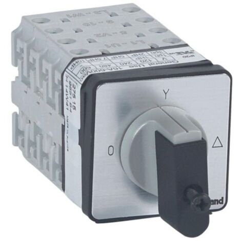 Legrand – Commutateur à cames moteur triphasé 20A 690V – 3 positions – IP40 – Fixation par vis sur porte – Pour contrôle précis d'alimentation