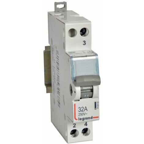 Legrand – Interrupteur inverseur modulaire 412902 – 250V 32A – Pour gestion tarif heure pleine/creuse – Compatible gamme CX³