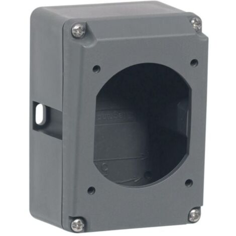 Boîtier réversible simple Hypra pour prise 2P+T IP44 et IP66/67-55 16A plastique LEGRAND 052029 (1/3)
