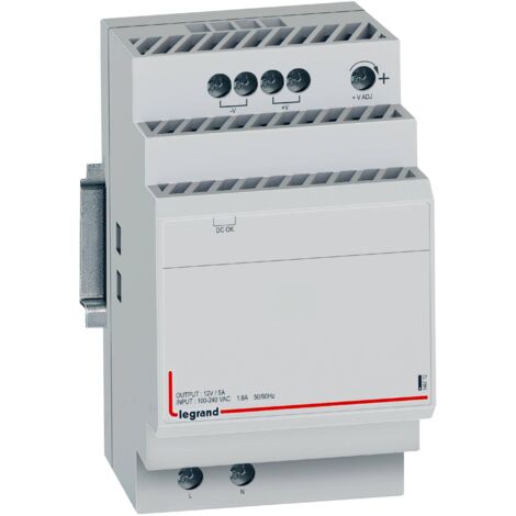 Alimentation modulaire à découpage monophasée entrée 100V à 240V et sortie 12V= - 54W - 4,5A - 3 modules - LEGRAND (1/3)