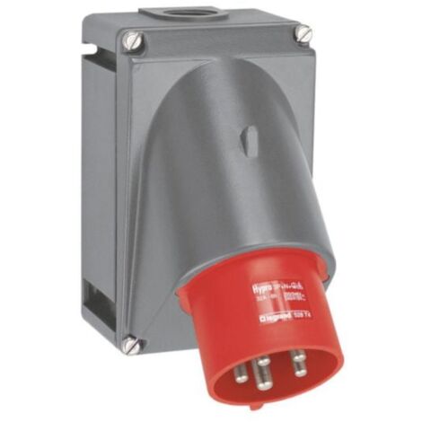fiche tableau inclinée 32 ampères 3p+n+t ip44 rouge - legrand hypra 052874