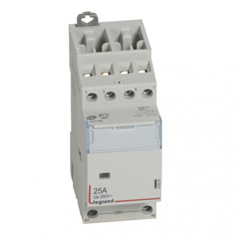 Legrand – Contacteur pour tableau électrique 25A – 2 contacts NO + 2 contacts NF – Bobine 230V – Tétrapolaire pour gestion circuits (1/2)