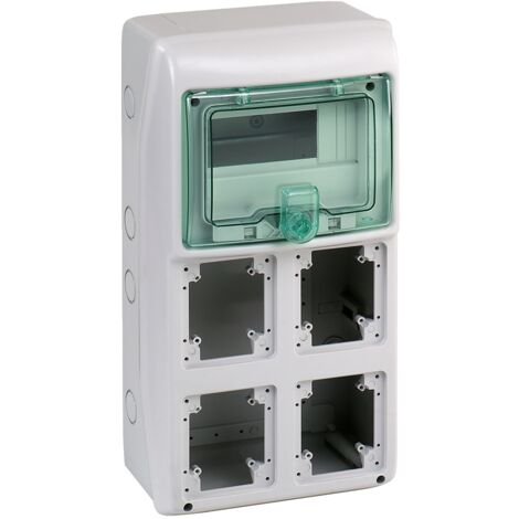 Coffret Mureva pour prises 236 x 460 mm 8 modules 4 ouvertures - 13154M