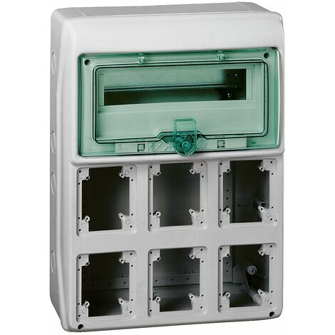 Schneider Electric – Coffret électrique nu 13156 – 340 x 460 mm – 13 modules – 6 ouvertures – Double isolation – Polymère auto-extinguible