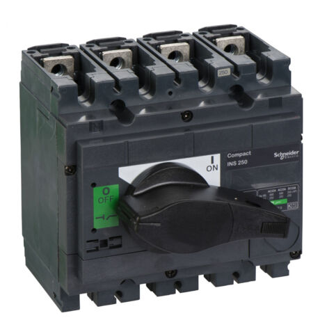 Schneider Electric – Interrupteur sectionneur pour tableau électrique 4 pôles 250A – Tension 480V – Durée de vie électrique 1500 cycles – Installation fixe