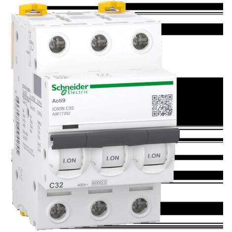 Disjoncteur Schneider IC60N 3P 10A Courbe D - ACTI 9 A9F75310 - Neuf (défaut D'emballage)